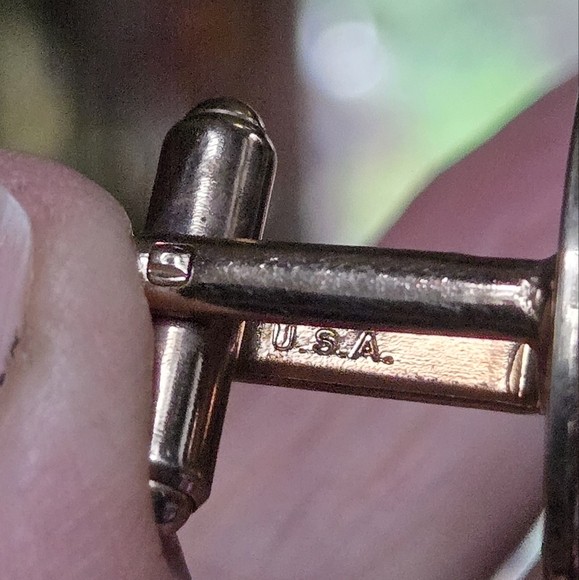 Hickok gold & croc vintage cufflinks - Picture 6 of 6